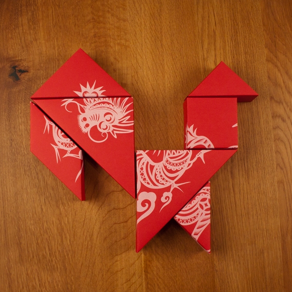 春節(jié)禮品盒包裝設(shè)計(jì)，新年七巧板的妙用