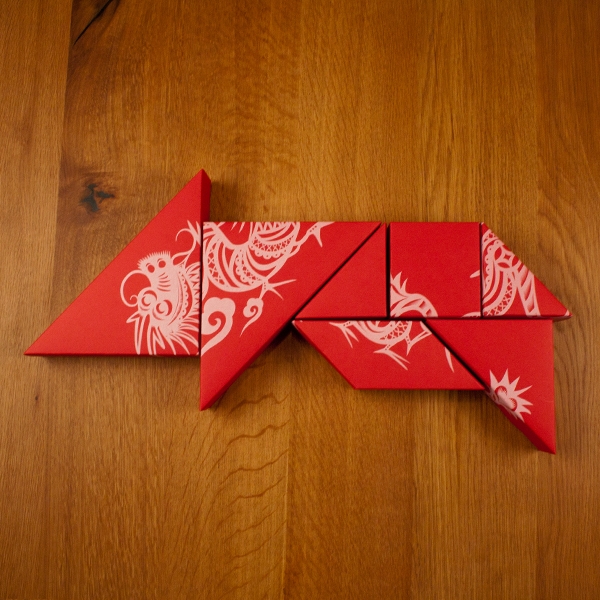 春節(jié)禮品盒包裝設(shè)計(jì)，新年七巧板的妙用