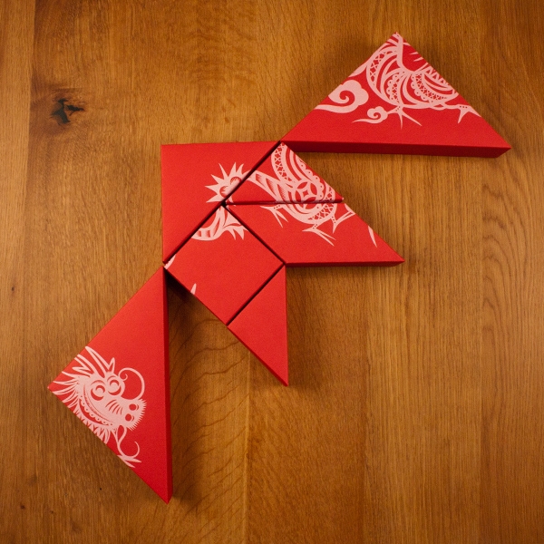 春節(jié)禮品盒包裝設(shè)計(jì)，新年七巧板的妙用