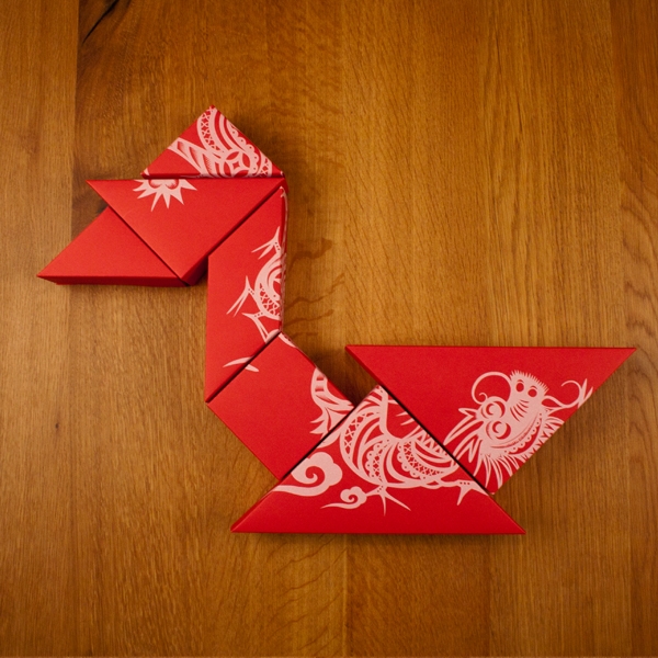 春節(jié)禮品盒包裝設(shè)計(jì)，新年七巧板的妙用