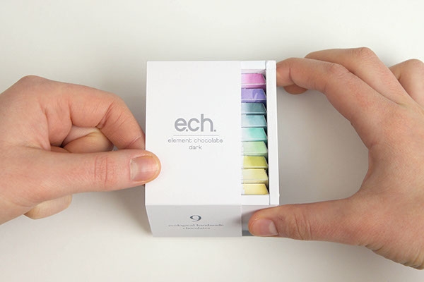 彩色之光， 生態手工巧克力食品包裝設計工程。