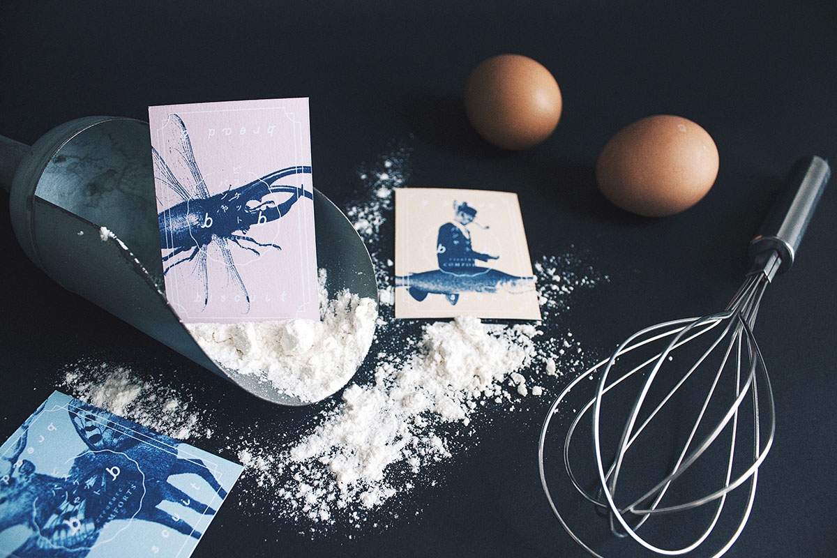 概念化早餐，面包與餅干食品飲料包裝設計