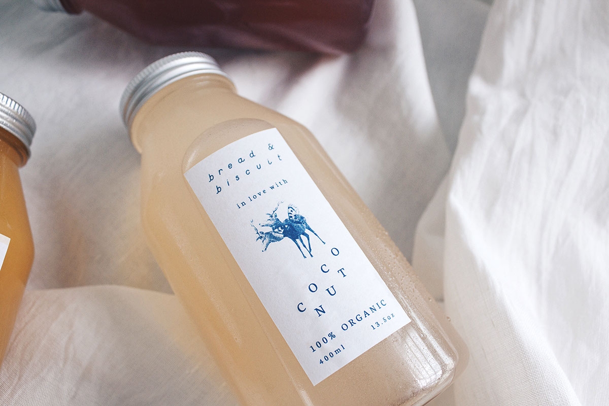 概念化早餐，面包與餅干食品飲料包裝設計