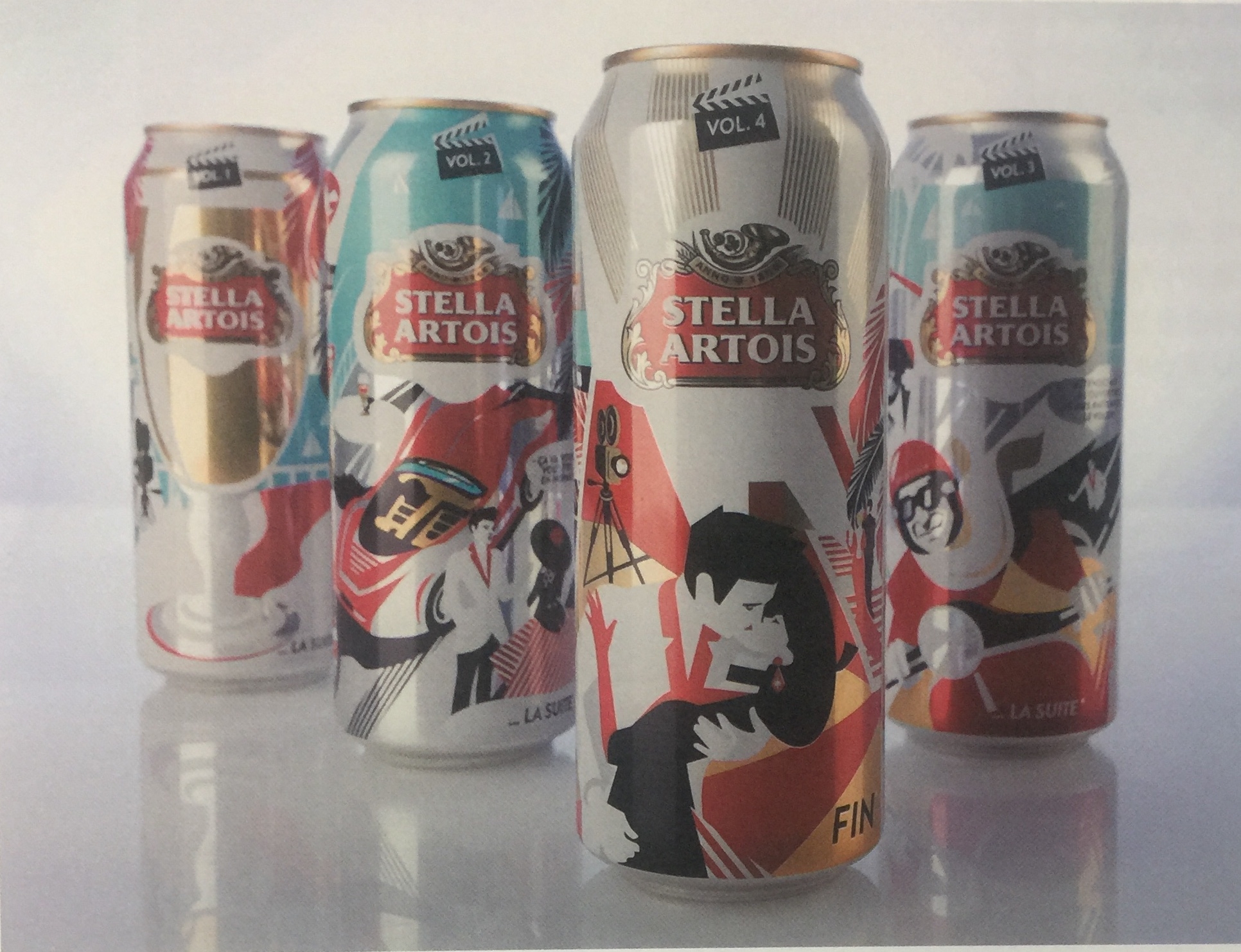 漫畫風格的電影院啤酒包裝設(shè)計